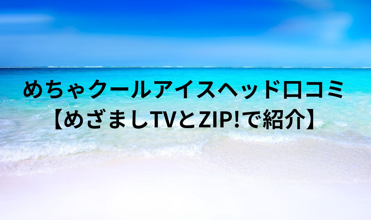 めちゃクールアイスヘッド口コミ【めざましTVとZIP!で紹介】